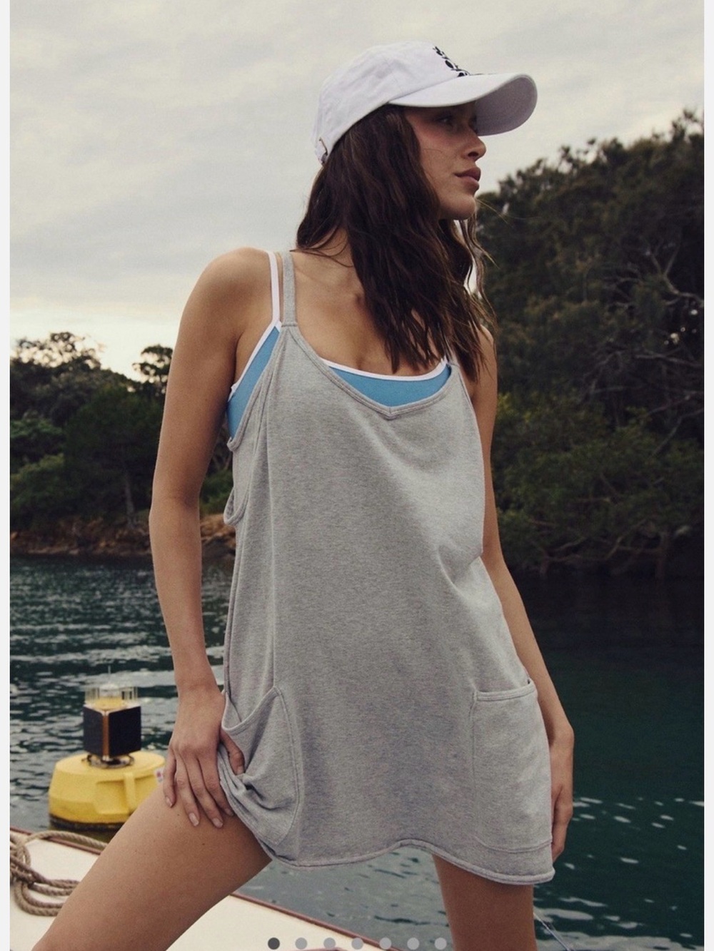 Free People Hot Shot Mini Dress in Heather Grey Athleisure Comfy Vibe